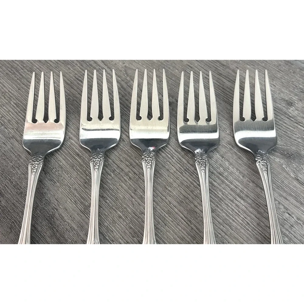 Onieda RENOIR PEMBROOKE‎ Salad Forks Set of 5 Stainless Made In USA